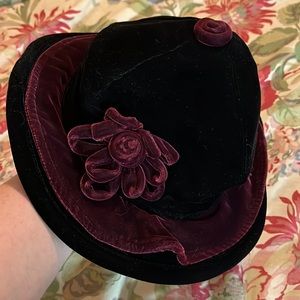 MONICA TURTLE 'On The Edge Design' Milliner Deep Burgundy Velvet Philadelphia PA